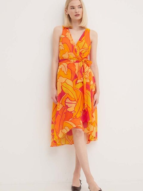 Joseph Ribkoff sukienka kolor pomarańczowy mini rozkloszowana 242015 - zdjęcie produktu nr 2