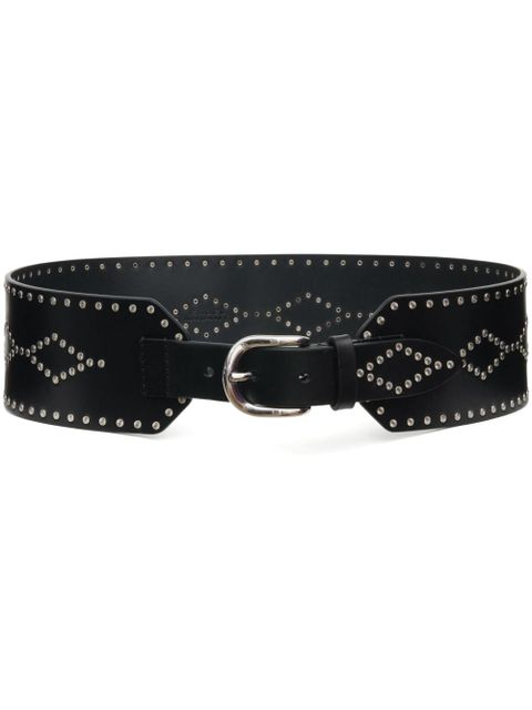 ISABEL MARANT Lucie studded leather belt - Black - zdjęcie produktu nr 1