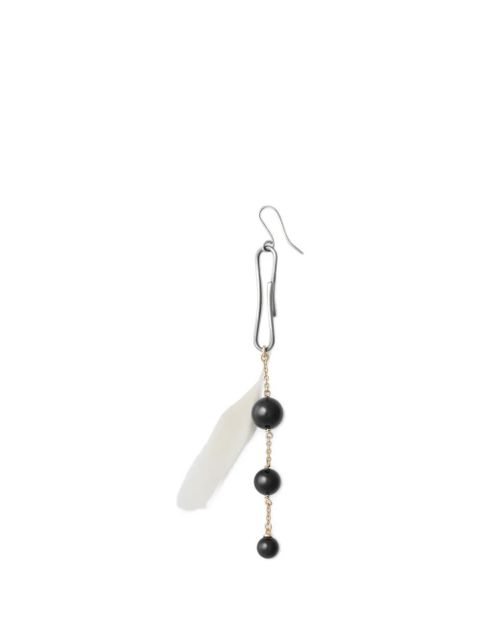 LEMAIRE onyx feather dot earrings - Silver - zdjęcie produktu nr 1