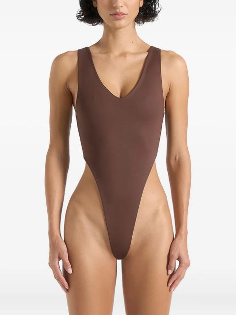 Manière De Voir Noa V-Neck bodysuit - Brown - zdjęcie produktu nr 1