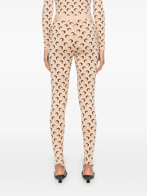 Marine Serre Moon jersey leggings - Neutrals