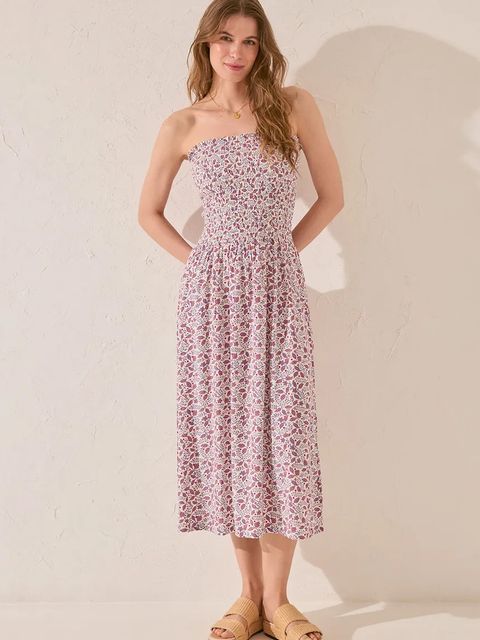 women'secret sukienka kolor fioletowy midi rozkloszowana 4479832 - zdjęcie produktu nr 1