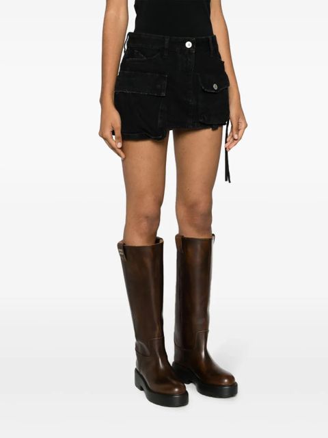 The Attico Fay cargo denim miniskirt - Black