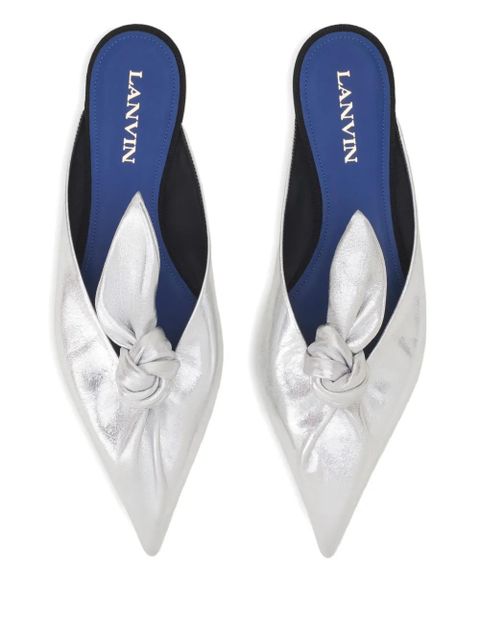 Lanvin knotted pointed-toe mules - White