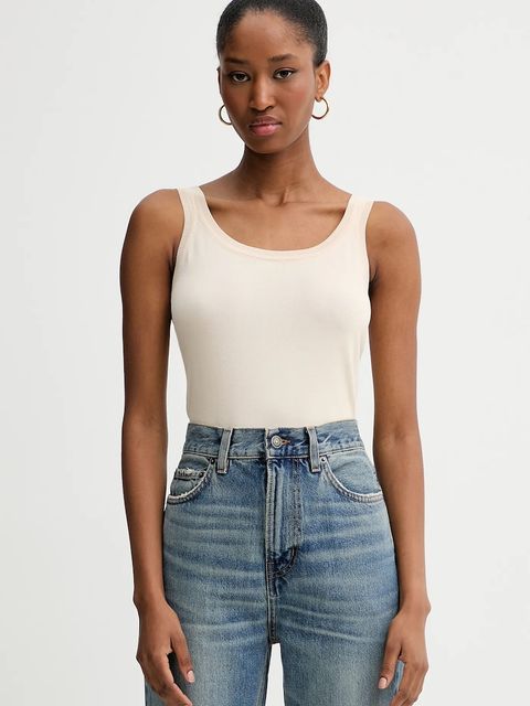 Blugirl Blumarine kardigan i top damski kolor beżowy lekki RF5235.MA39R