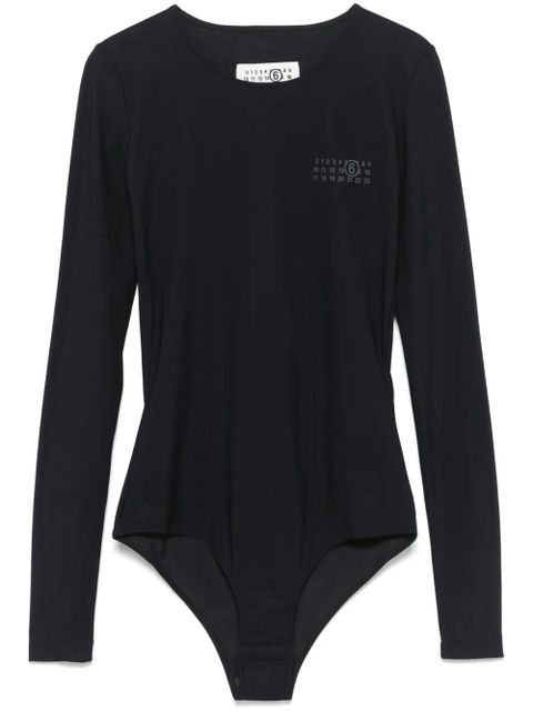 MM6 Maison Margiela numbers-motif bodysuit - Black - zdjęcie produktu nr 1