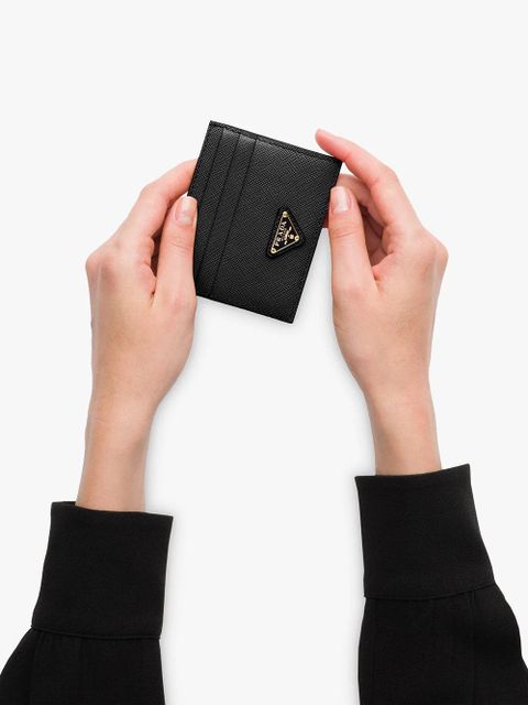 Prada logo-plaque card holder - Black