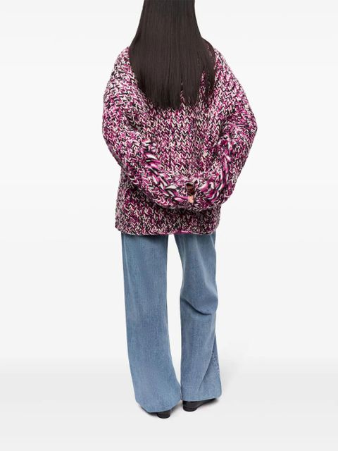 GANNI chunky-knit cardigan - Pink