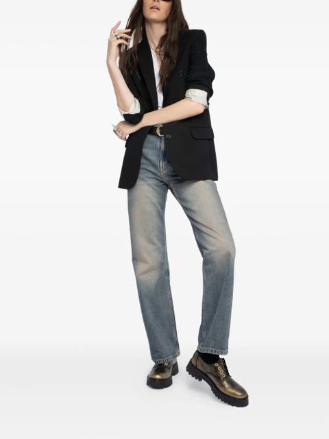 Zadig&Voltaire eyeleted platform derby shoes - Black