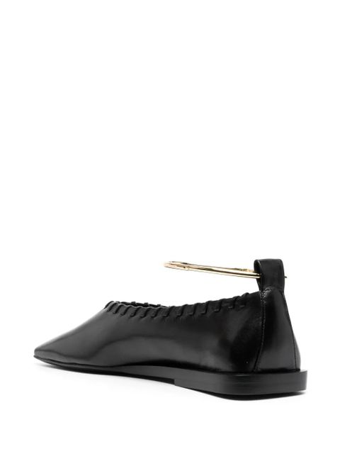 Jil Sander ring-detail ballerina shoes - Black