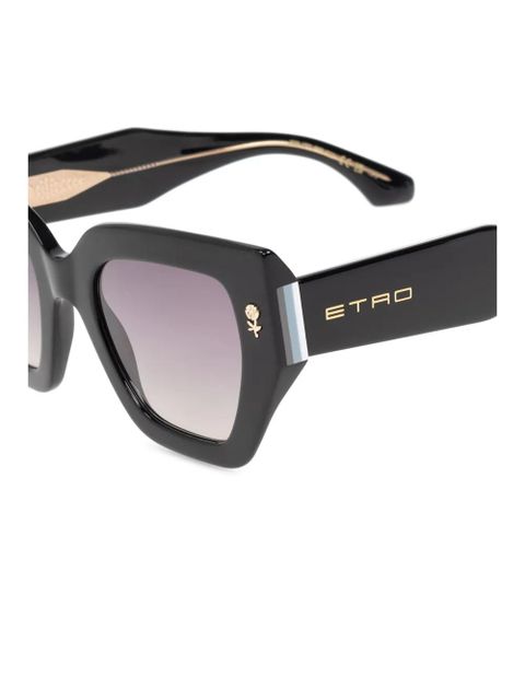 ETRO logo-print square sunglasses - Black