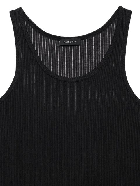 ANINE BING Eugene ribbed tank top - Black