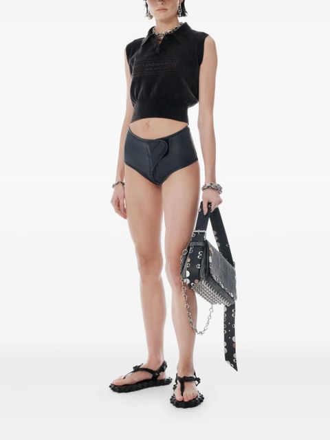 Alexander Wang logo-embossed sleeveless polo top - Black - zdjęcie produktu nr 2