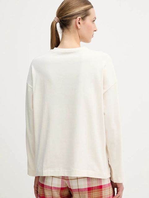 United Colors of Benetton longsleeve piżamowy damska kolor beżowy 3DKE3M07Y