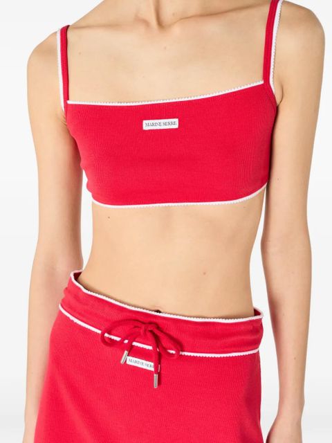 Marine Serre organic cotton bra - Red