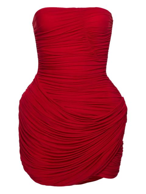 Magda Butrym ruched strapless mini dress - Red - zdjęcie produktu nr 1
