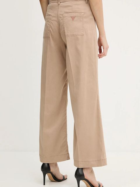 Guess spodnie DAKOTA damskie kolor zielony proste high waist W5GA1Y WH7B1 - zdjęcie produktu nr 2