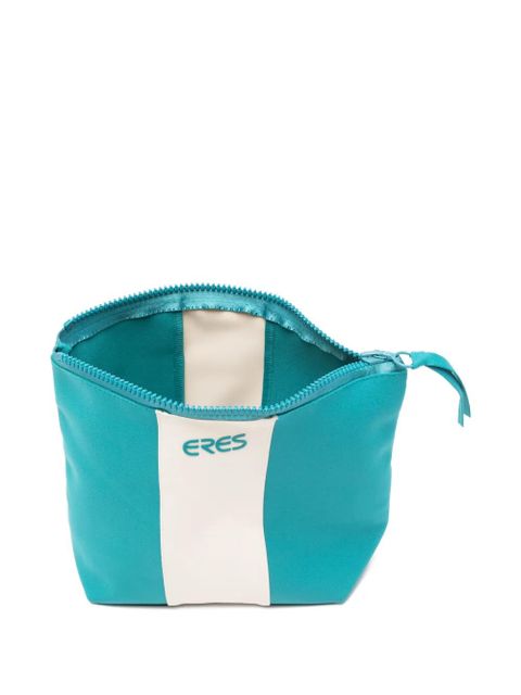 ERES stripe zip beach pouch - Blue