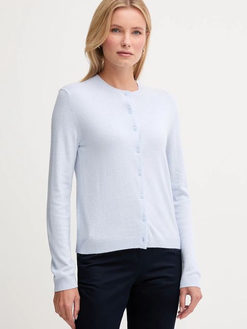 United Colors of Benetton kardigan z dodatkiem wełny damski kolor niebieski lekki 102HD502B - zdjęcie produktu nr 1