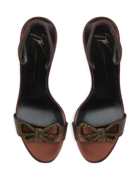 Giuseppe Zanotti Zari bow-embellishment slingback sandals - Brown
