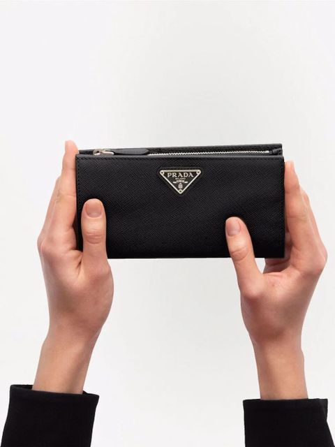 Prada triangle logo wallet - Black