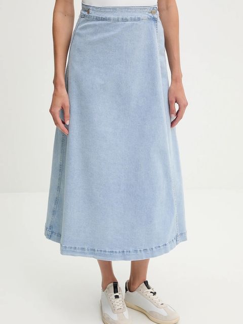 Answear.LAB spódnica jeansowa kolor niebieski midi rozkloszowana - zdjęcie produktu nr 1
