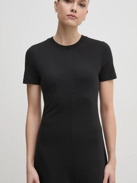 Tommy Hilfiger sukienka bawełniana kolor czarny midi rozkloszowana WW0WW44547