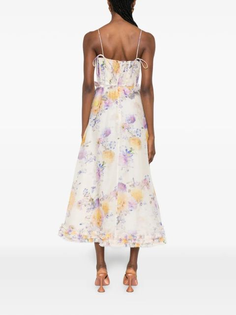 ZIMMERMANN floral tie-waist midi dress - Neutrals