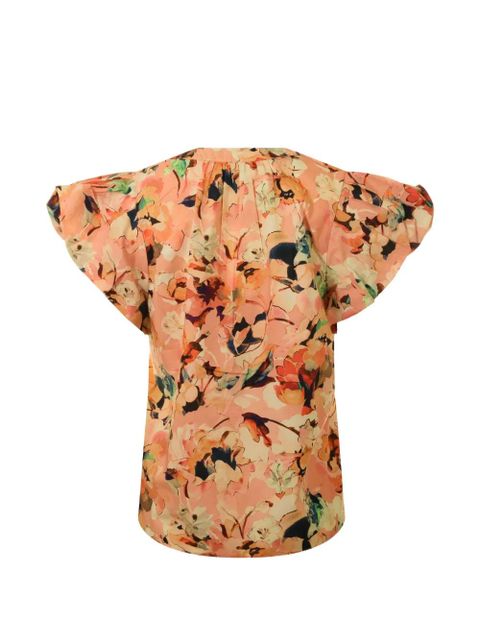 Ulla Johnson floral V-neck blouse - Orange - zdjęcie produktu nr 2