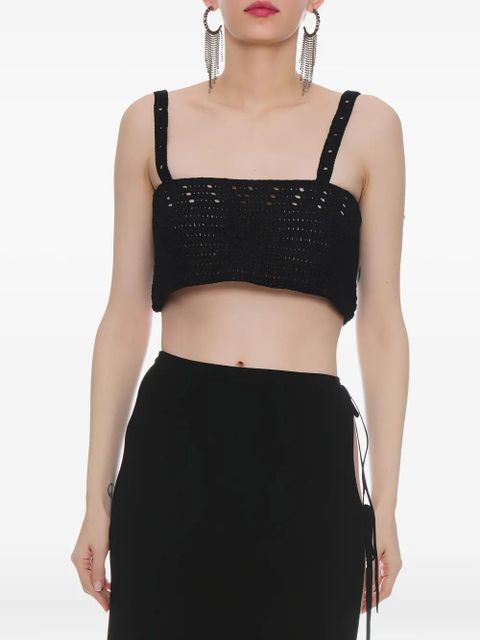 Magda Butrym crochet cropped top - Black