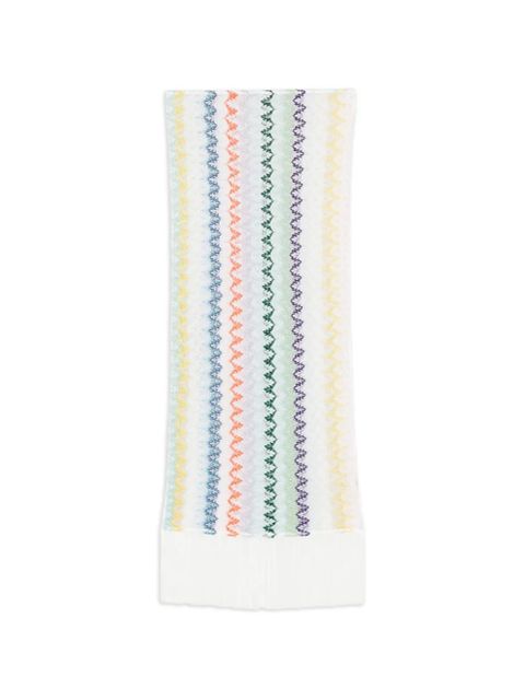 Missoni zigzag-knit fringed scarf - White - zdjęcie produktu nr 1