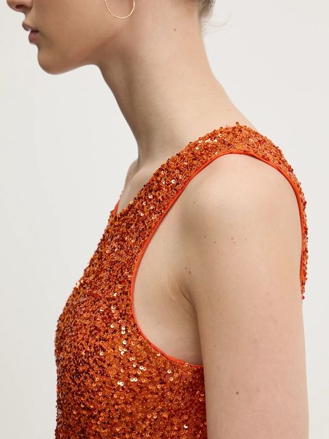 Never Fully Dressed top Rust Sequin kolor pomarańczowy NFDTO1615