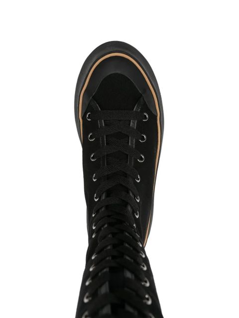 Max Mara lace-up canvas boots - Black