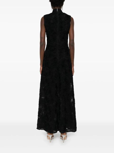 ROTATE BIRGER CHRISTENSEN flower-mesh maxi dress - Black