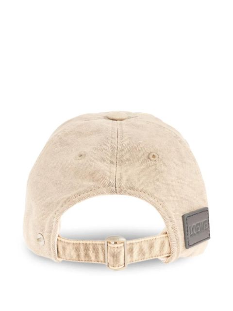 LOEWE logo-embroidered cotton cap hat - White