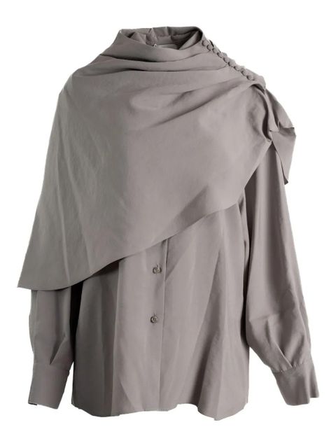 Magda Butrym draped-collar shirt - Grey - zdjęcie produktu nr 1
