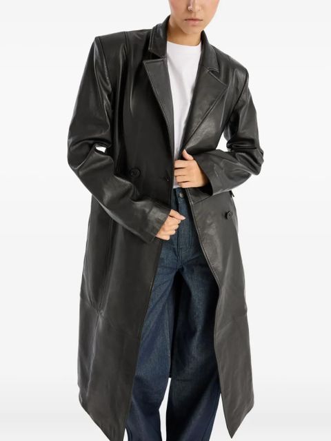 ROTATE BIRGER CHRISTENSEN double-breasted leather coat - Black