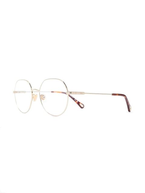 Chloé Eyewear Benjamine round-frame glasses - Gold - zdjęcie produktu nr 2
