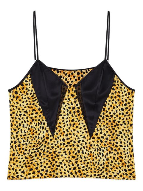 Versace cheetah-print silk top - Yellow - zdjęcie produktu nr 1