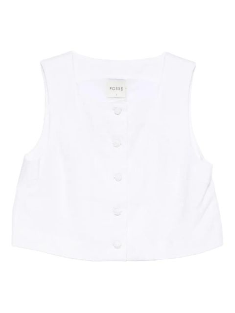 Posse Rio button vest top - White - zdjęcie produktu nr 1