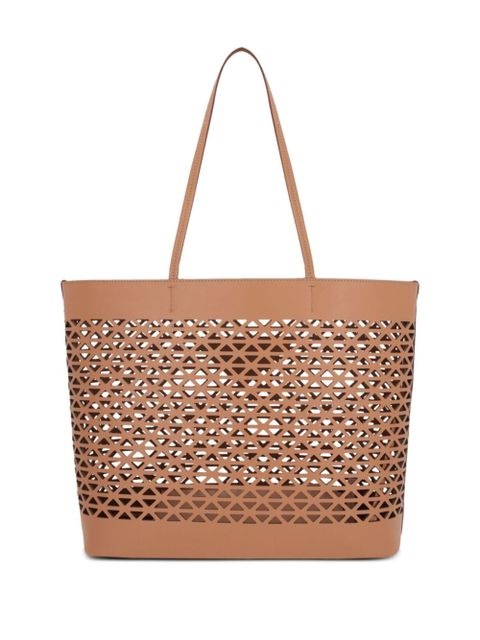 Prada logo-perforated tote bag - Neutrals - zdjęcie produktu nr 2