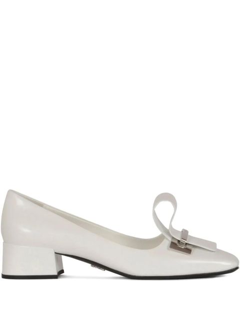 Prada 40mm block-heel leather pumps - White - zdjęcie produktu nr 1