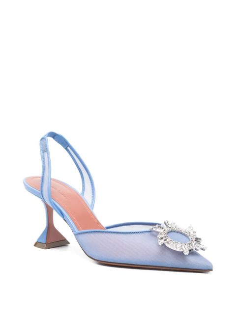 Amina Muaddi Begum mesh slingback pumps - Blue - zdjęcie produktu nr 2