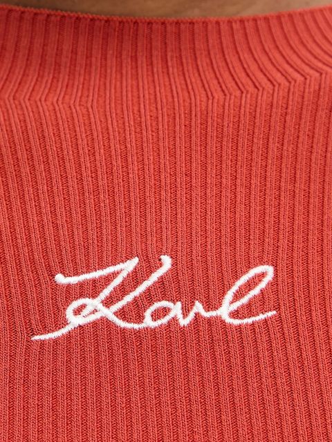 Karl Lagerfeld sweter damski kolor pomarańczowy lekki A3W18025