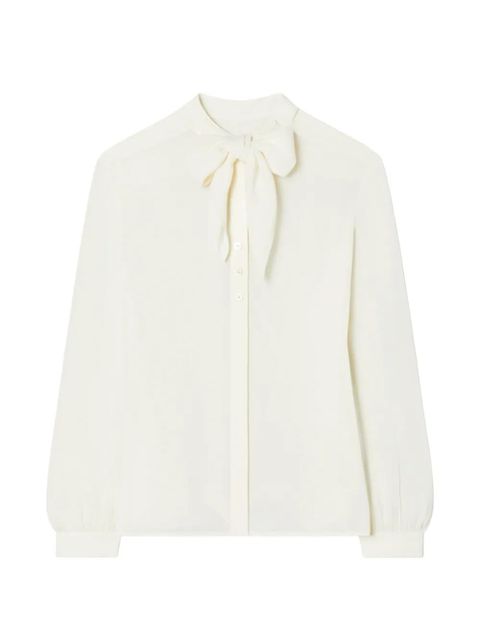 Tory Burch georgette bow blouse - Neutrals - zdjęcie produktu nr 1