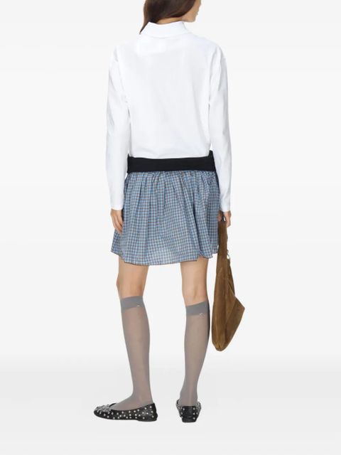 Gimaguas Chico polo-neck gingham mini dress - White