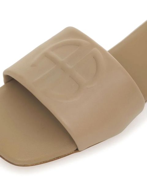 ANINE BING Ria open-toe leather slides - Neutrals