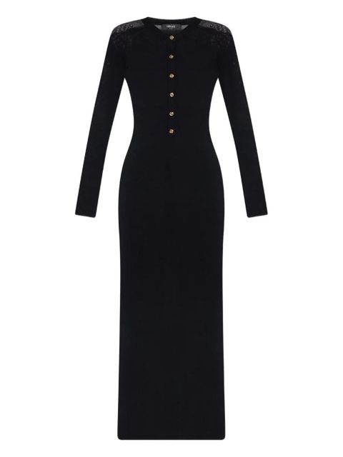 Versace lace-insert button-front midi dress - Black - zdjęcie produktu nr 1