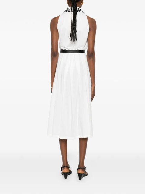 Max Mara bead-embellishment midi dress - White