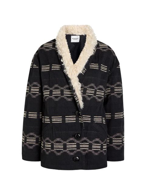 MARANT ÉTOILE Qayla jacquard coat - Black - zdjęcie produktu nr 1
